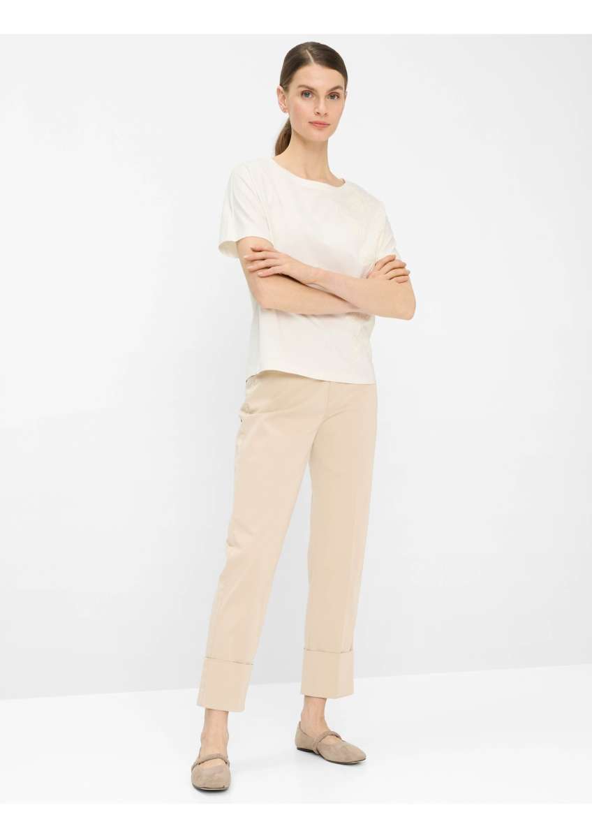 Brax T-Shirt med Blommönster Ljusbeige