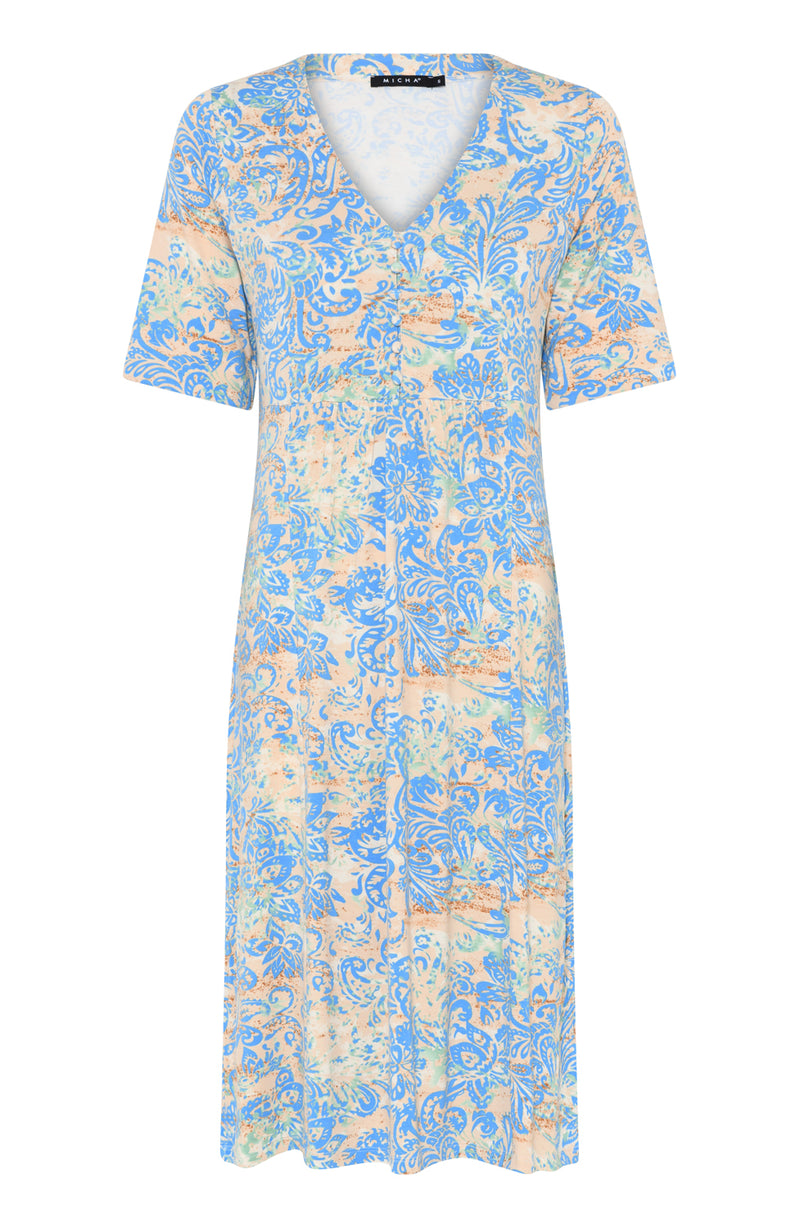 Micha Ljusblå Klänning Summer Paisley Jersey Print
