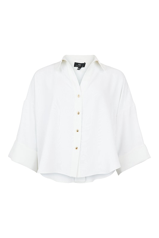 Molly Jo Festlig skjortblus Vit