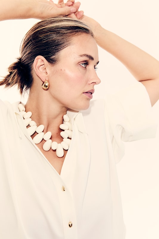 Molly Jo Festlig skjortblus Vit