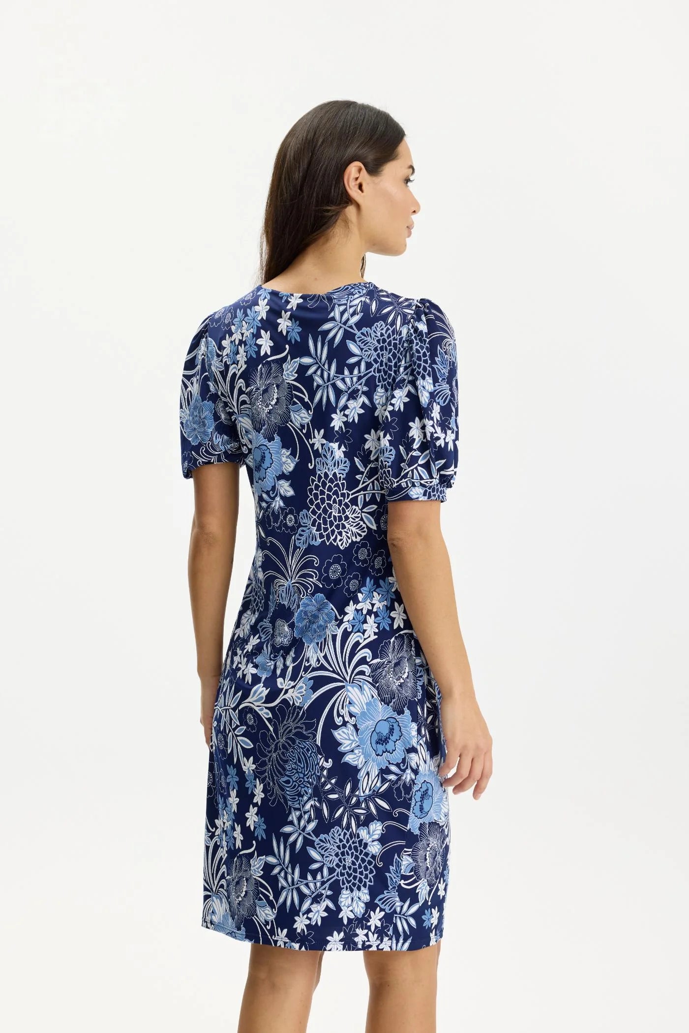 IN Front Klänning Rosy Marinblå Mönstrad