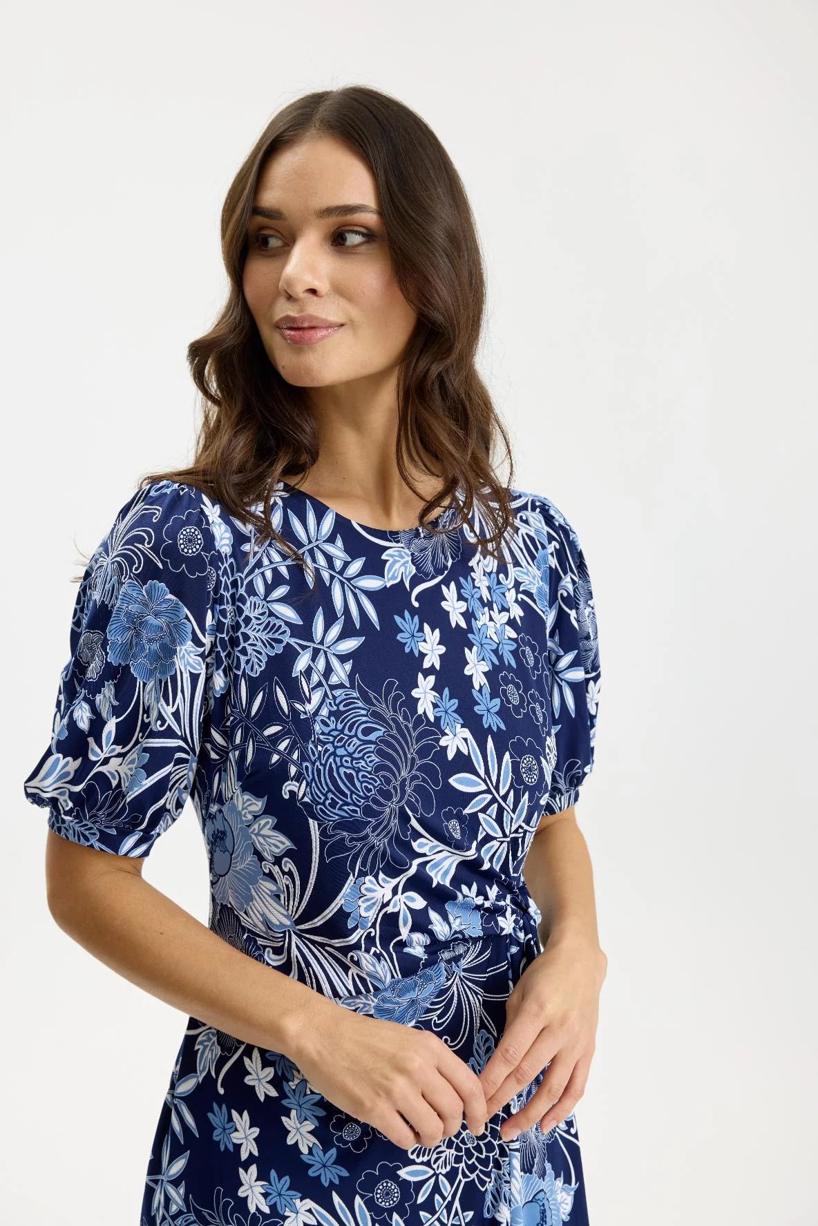 IN Front Klänning Rosy Marinblå Mönstrad