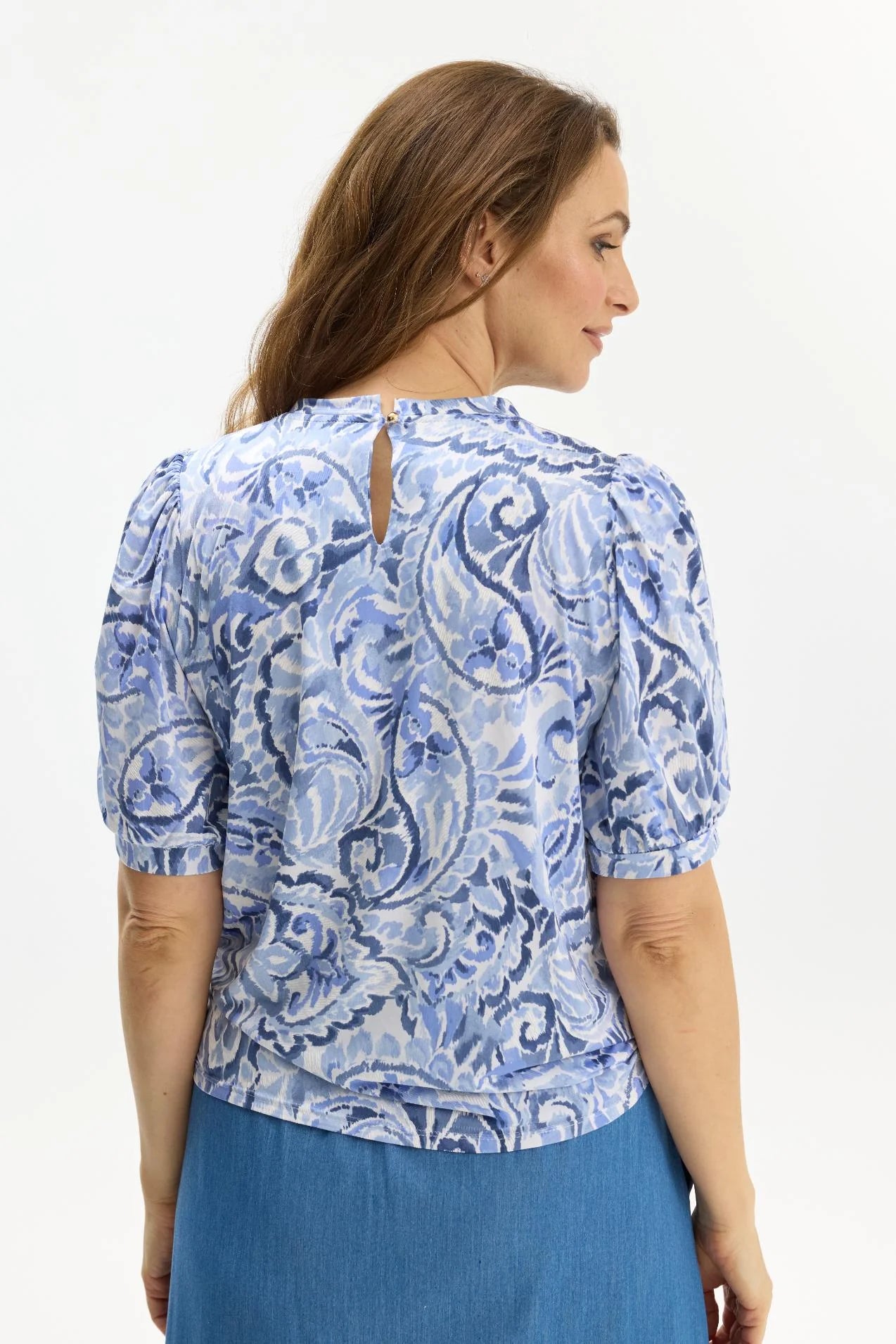 IN Front Blommönster Blus Grazia Blå