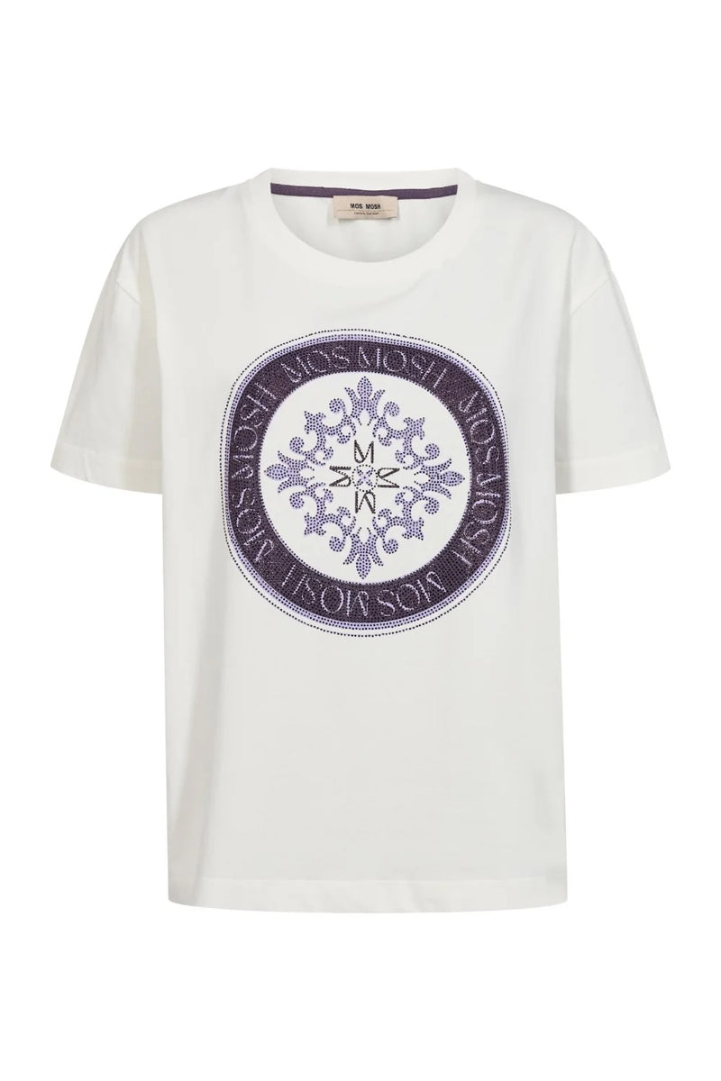 Mos Mosh Judd T-shirt med Tryck Lila