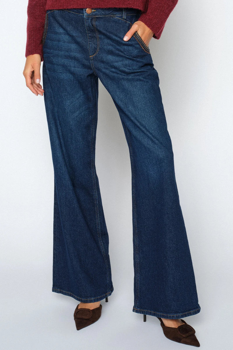 Mos Mosh Dara Emerd Jeans Mörkblå - Längd 32