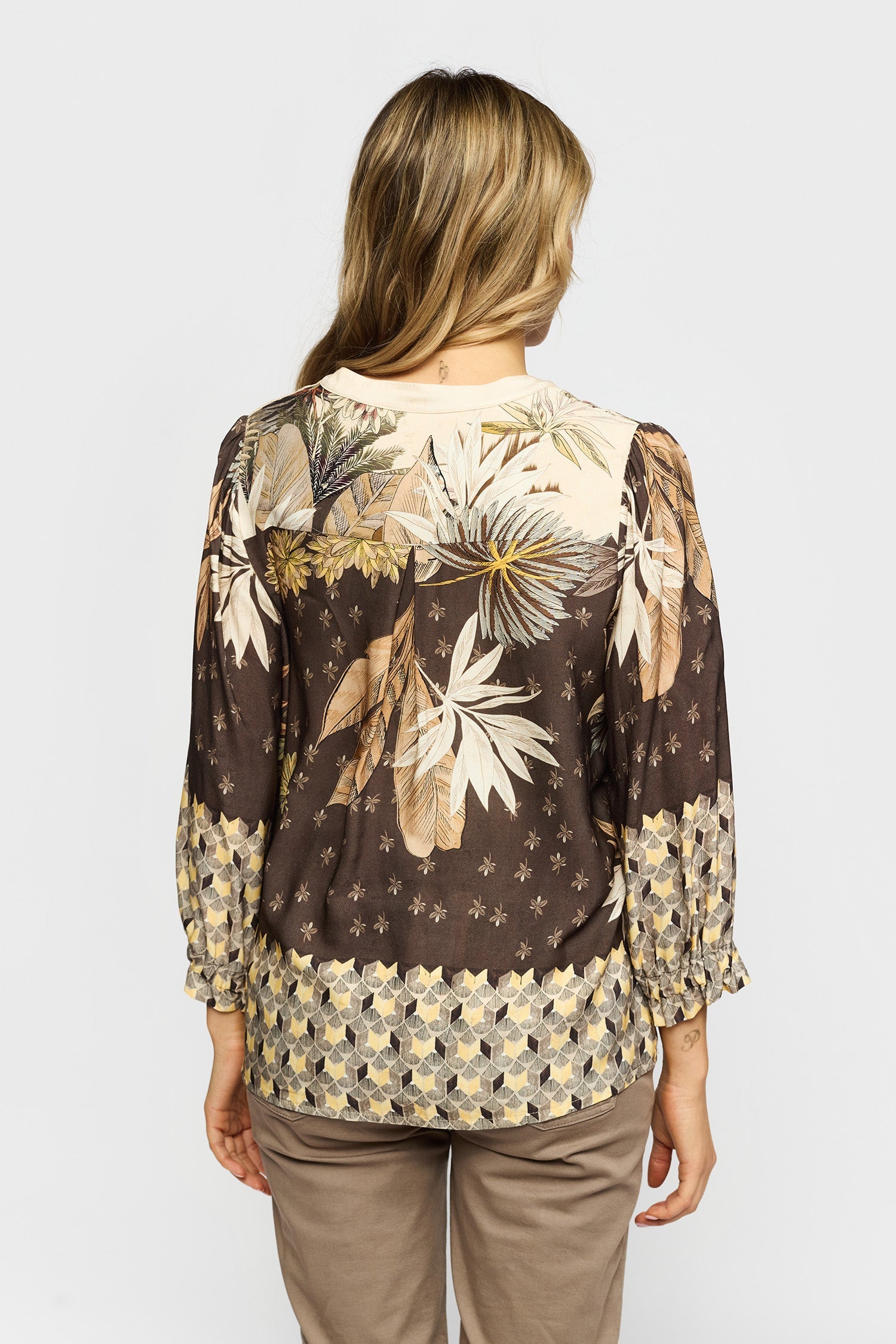 2-Biz Bladmönster Blus Josefine Brun