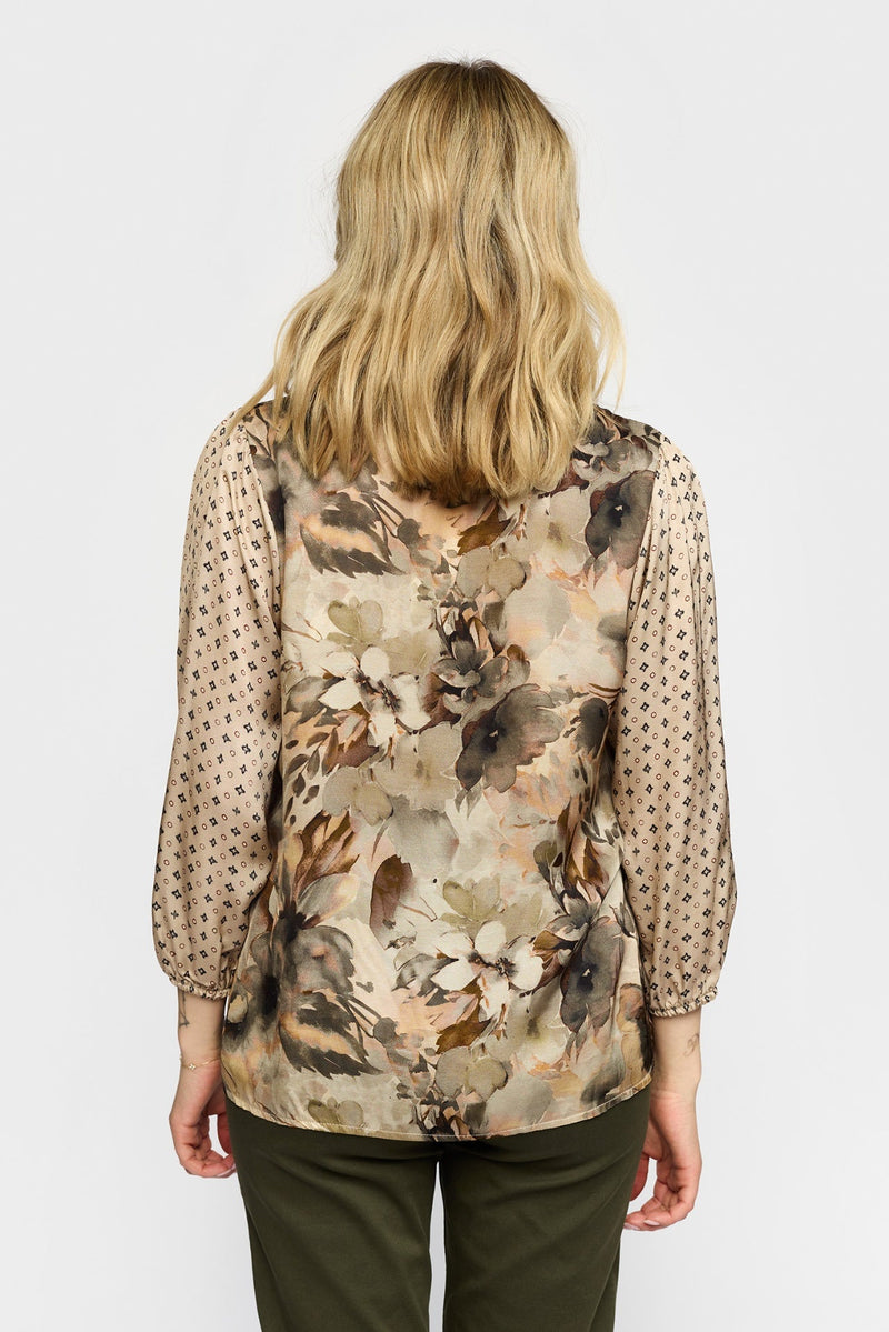 2-Biz Janne Blommig Blus Brun