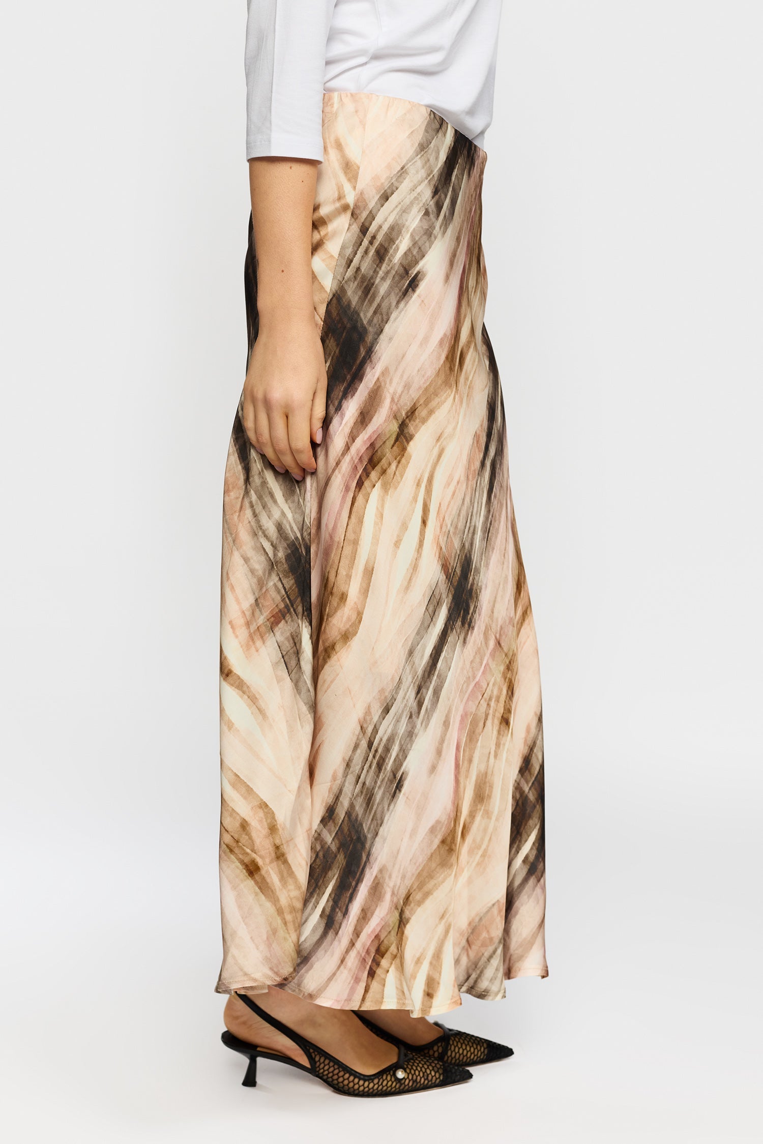 2-Biz Kjol Georgina med Resår i Midjan sand