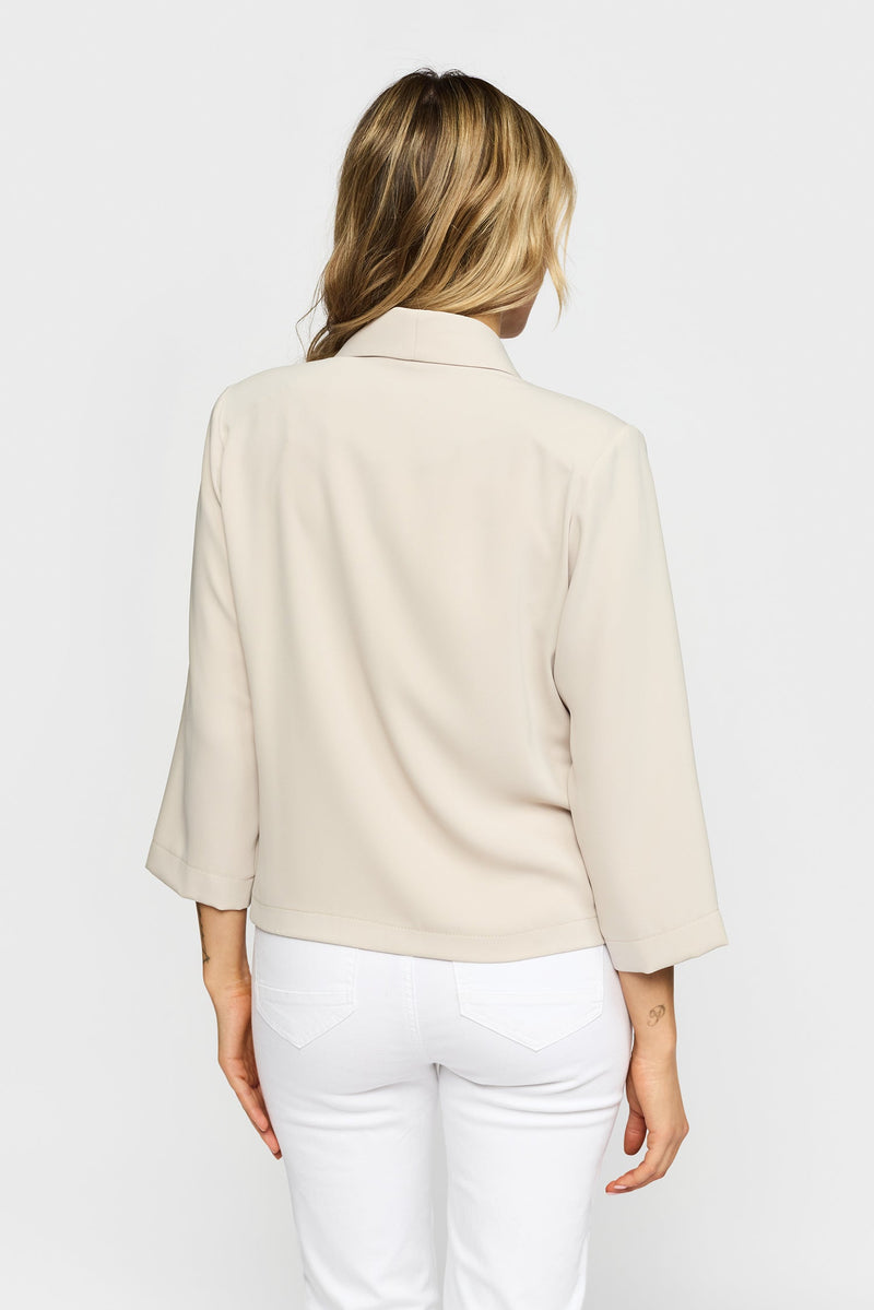 2-Biz Kort Jacka Oda med 3/4-Ärmar Beige