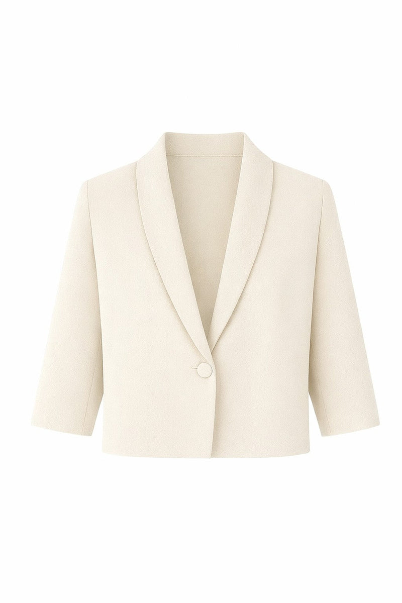 2-Biz Kort Jacka Oda med 3/4-Ärmar Beige