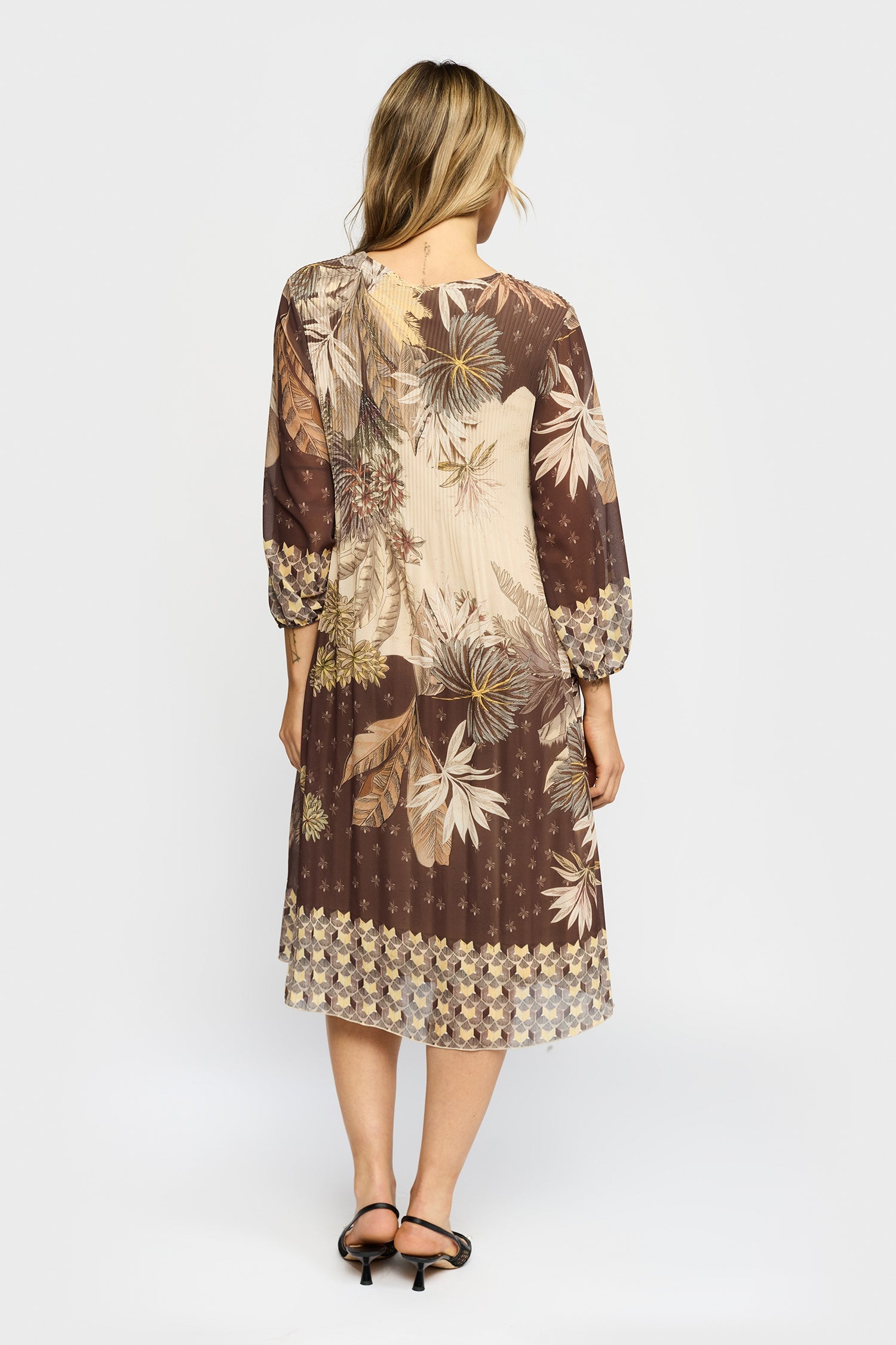 2-Biz Plisserad Klänning Alina Sand