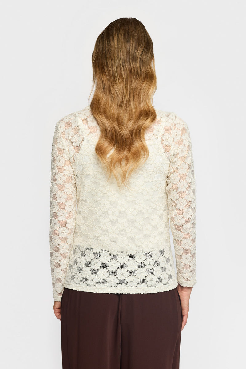 2-Biz Tilde Topp med Spets Beige