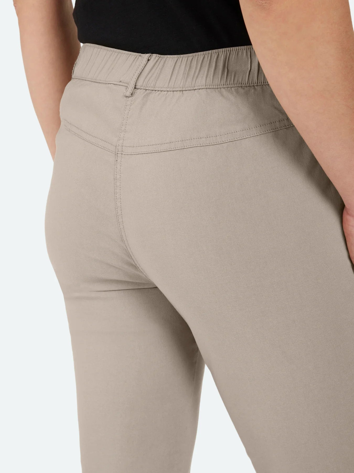 Brandtex Vardagsbyxor med Resår i Midjan Sand