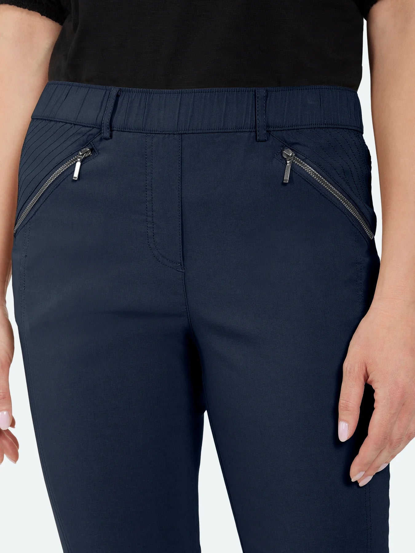 Brandtex Vardagsbyxor med Resår i Midjan Midnattsblå