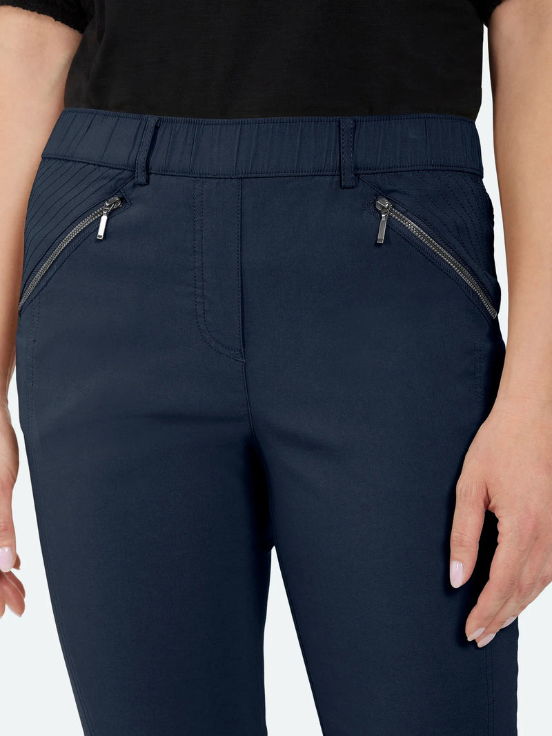 Brandtex Vardagsbyxor med Resår i Midjan Midnattsblå