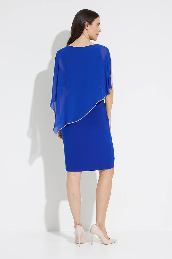 Joseph Ribkoff Layered Dress With Cape Overlay Sharp Blue