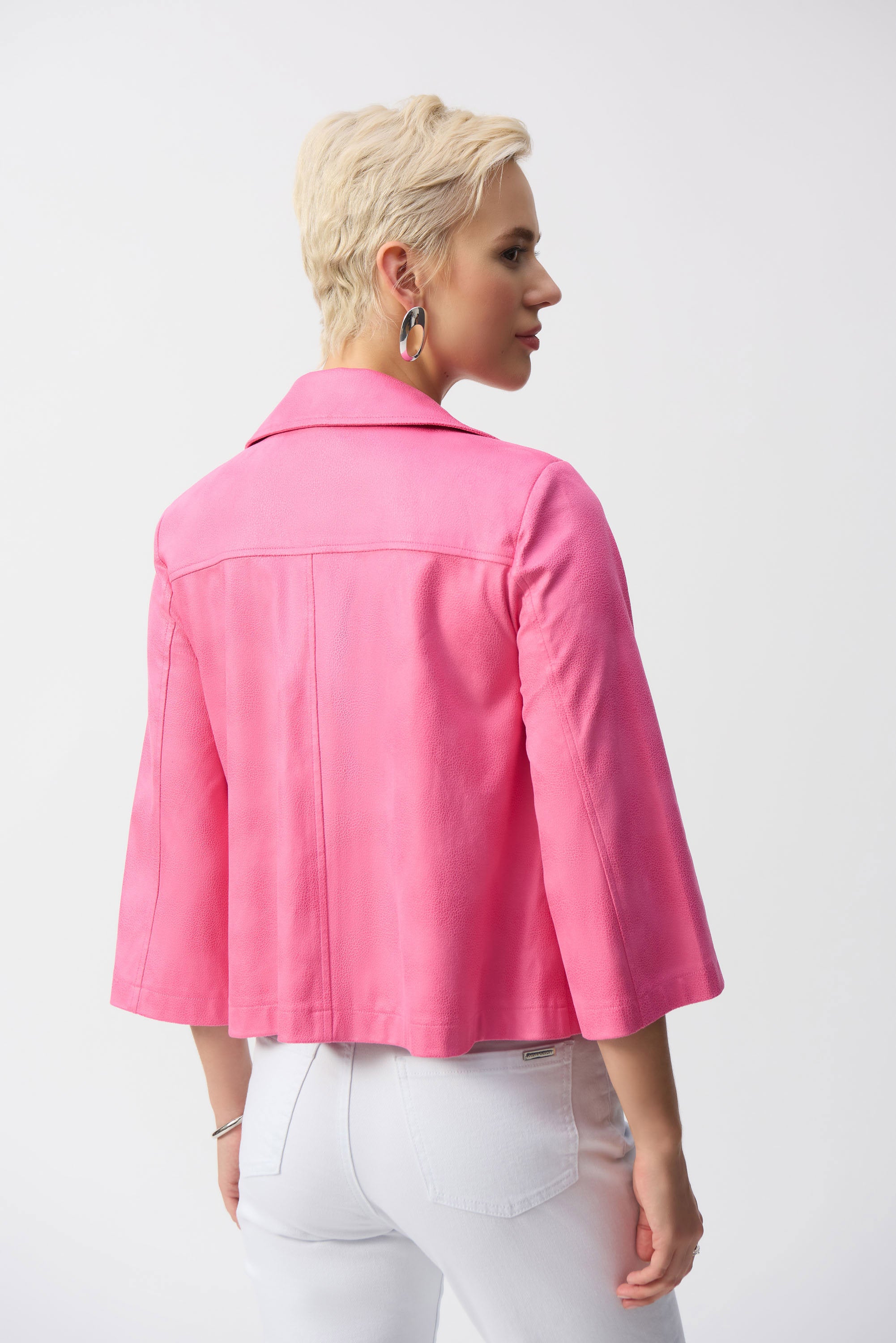 Joseph Ribkoff Mockaskinn Imitation Jacka Pink