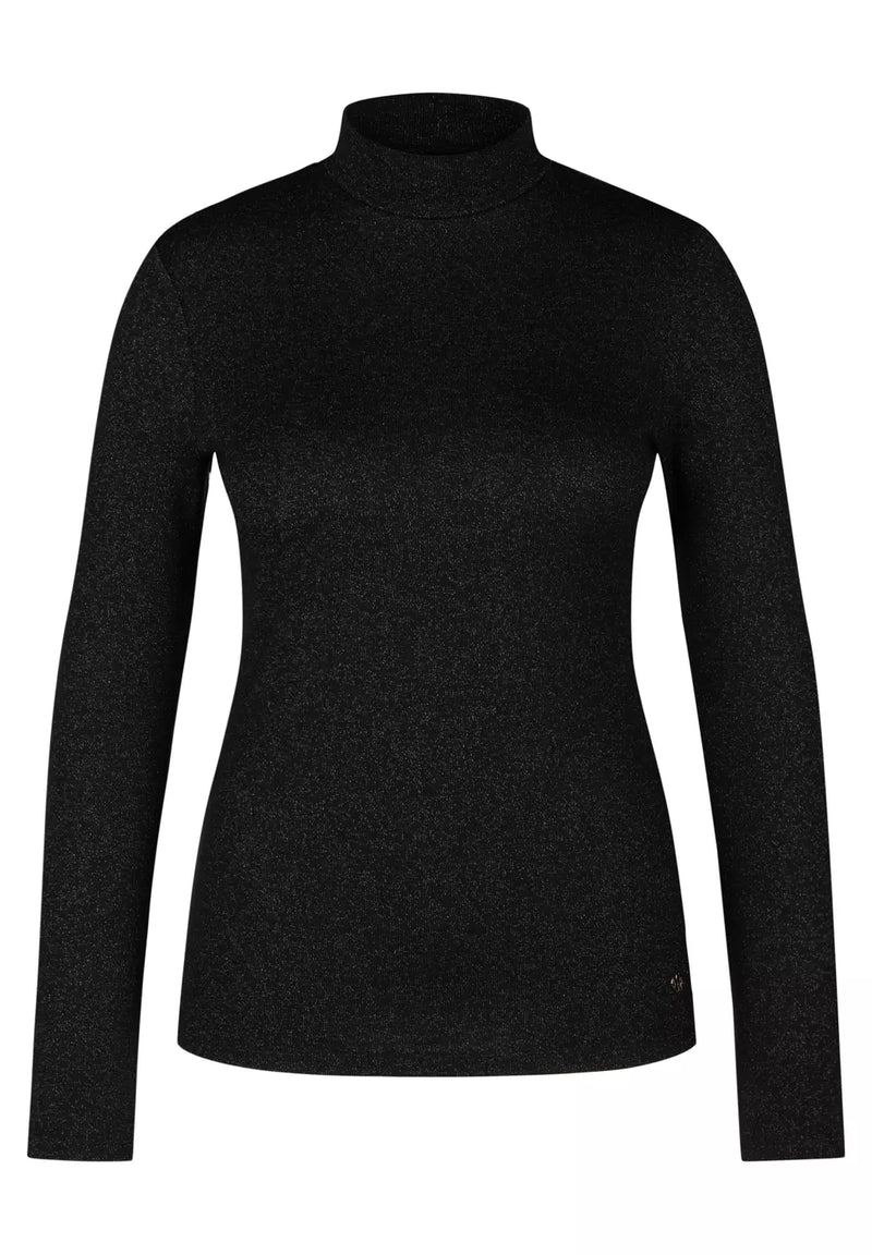 Rabe Långärmade Halvpolo Black