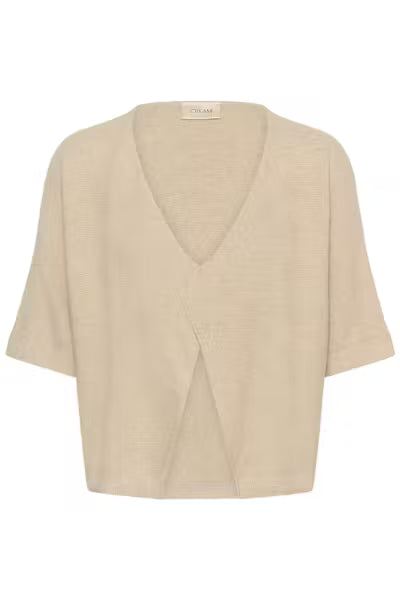 Cream Stickad Bolero CRSillar Beige Bomull