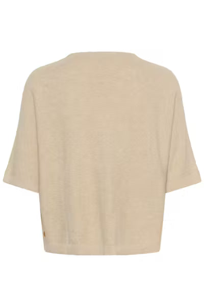 Cream Stickad Bolero CRSillar Beige Bomull