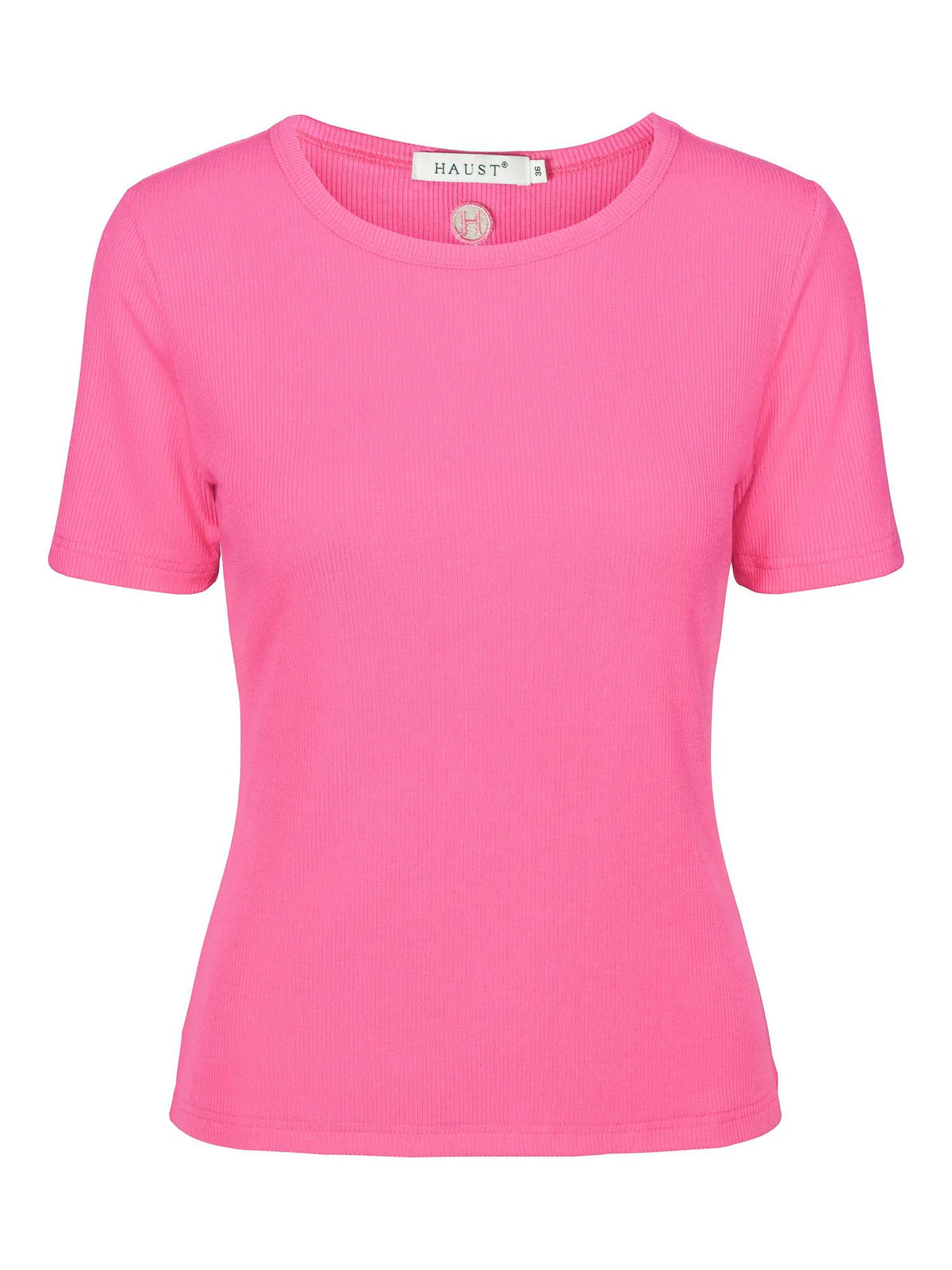 HAUST Ribbad Kortärmad Topp Fuchsia