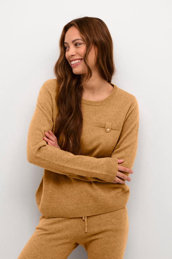 CULTURE Allida Tröja Indian Tan Melange