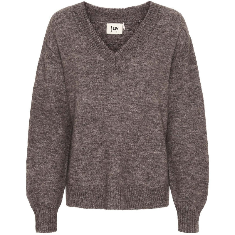 ISAY Anna V-Neck Tröja Mole Melange