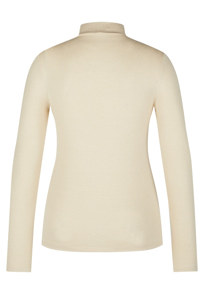 Rabe Långärmade Halvpolo Ivory