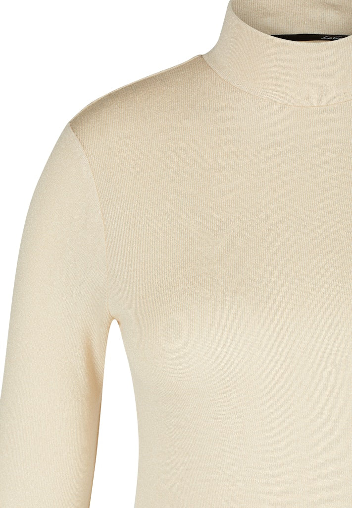 Rabe Långärmade Halvpolo Ivory