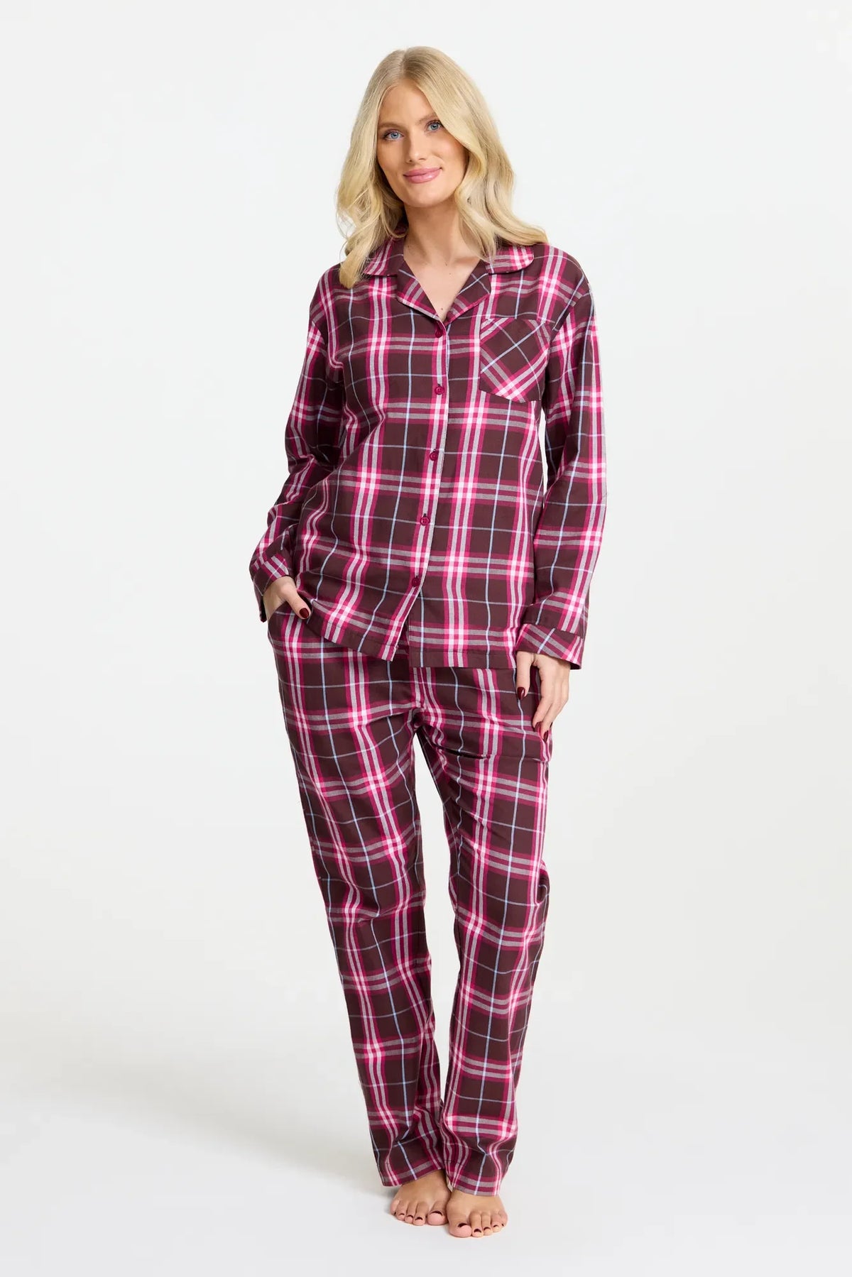Damella Flanell Pyjamas Molly Brun