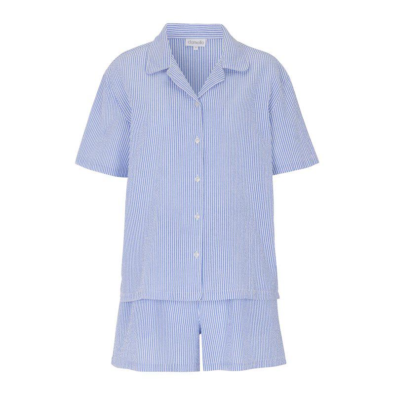 Damella Blårandiga Pyjamasshorts