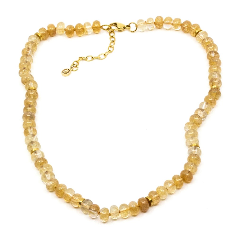 7EAST Halsband med grova ädelstenar Gul