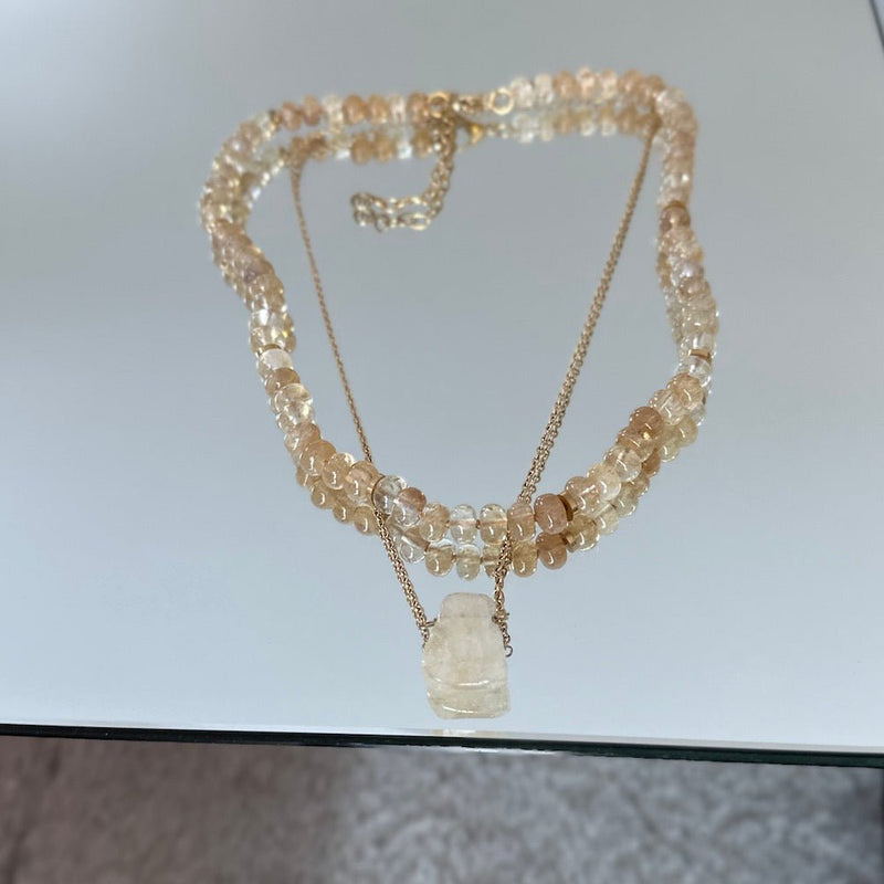 7EAST Halsband med grova ädelstenar Gul