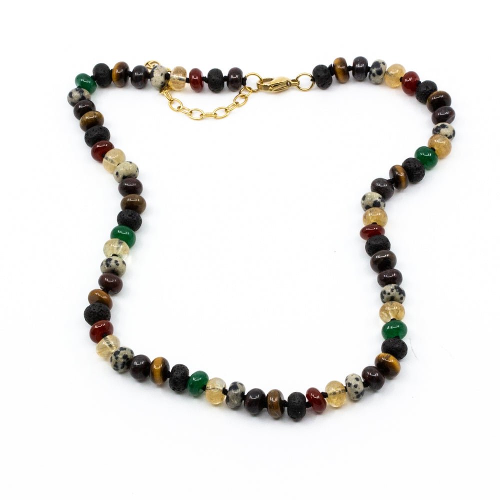 7EAST Halsband med grova ädelstenar Multi