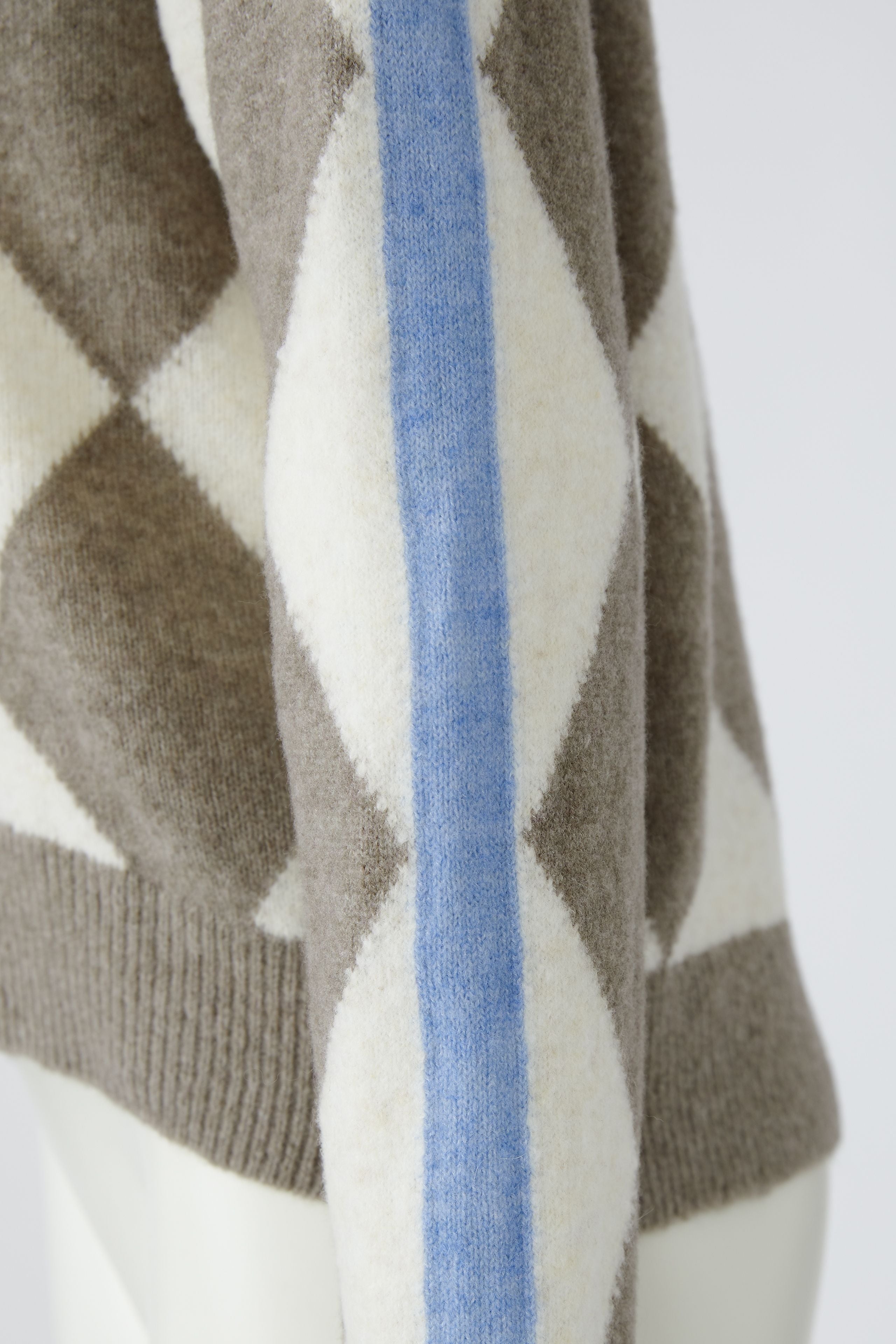 OUI Diamantmönstrad tröja Khaki