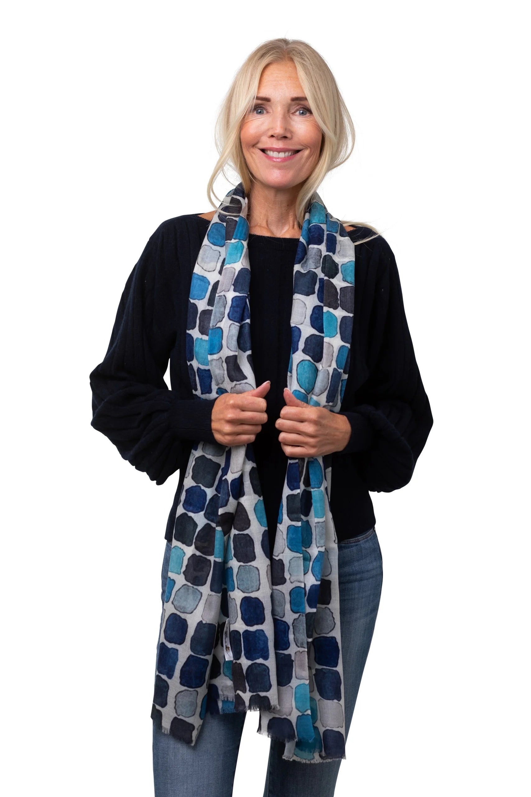 8Design Multifärger Kashmir Sjal Blue Mix