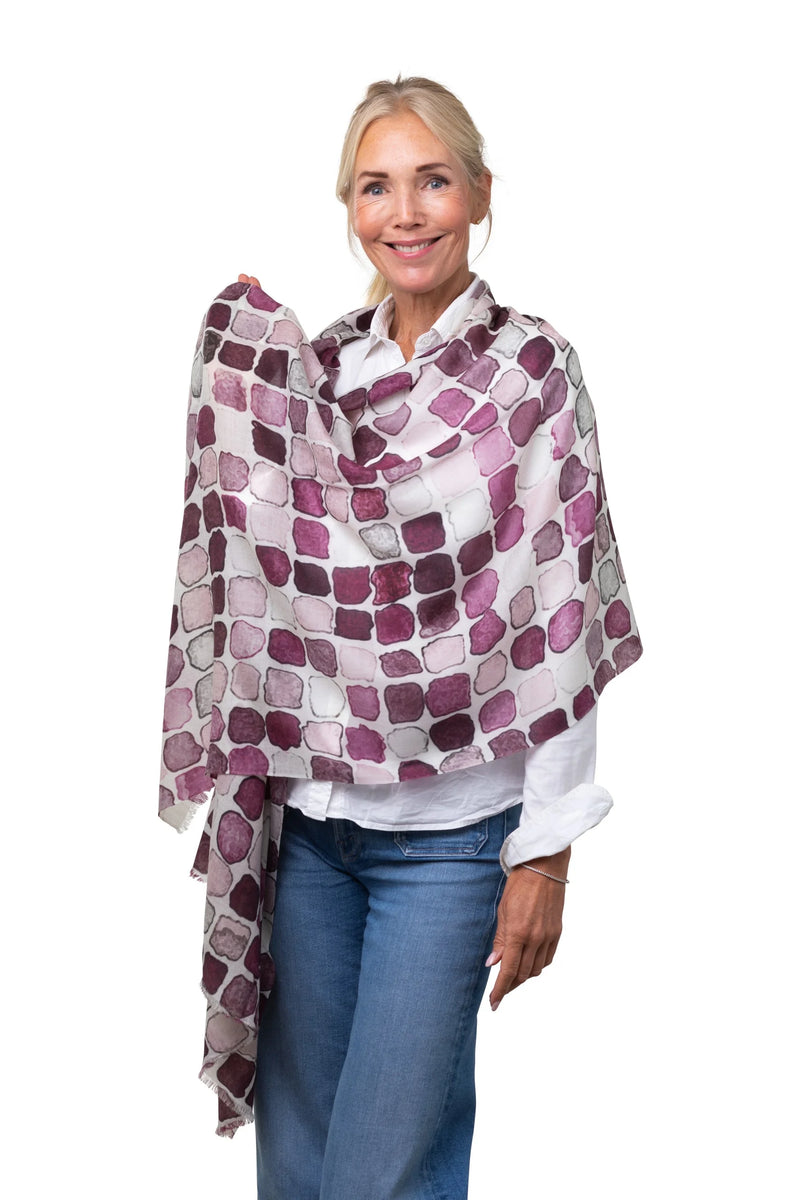 8Design Kashmir Sjal Bordeaux