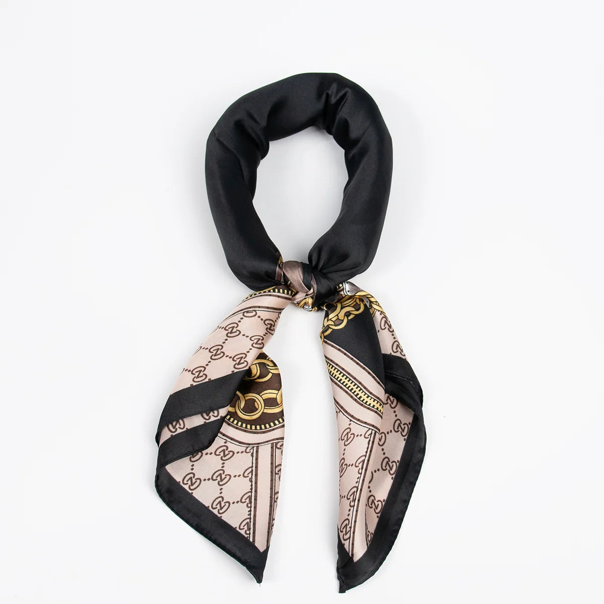 ROSENVINGE Liten scarf svart med kedjemönster