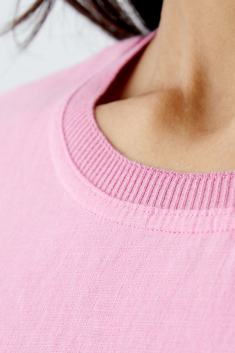 Oui enkel Linneklänning Rosa