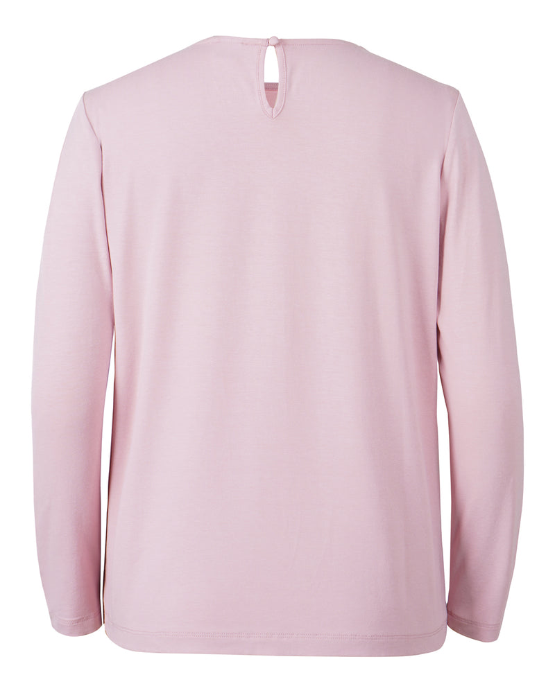 Ril's Silkig Blus med Plisserad Krage Lille1 Rosa