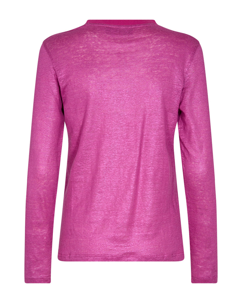 Mos Mosh Casa O-LS Foil Top - Fuchsia Fashion Damkläder Nätbutik