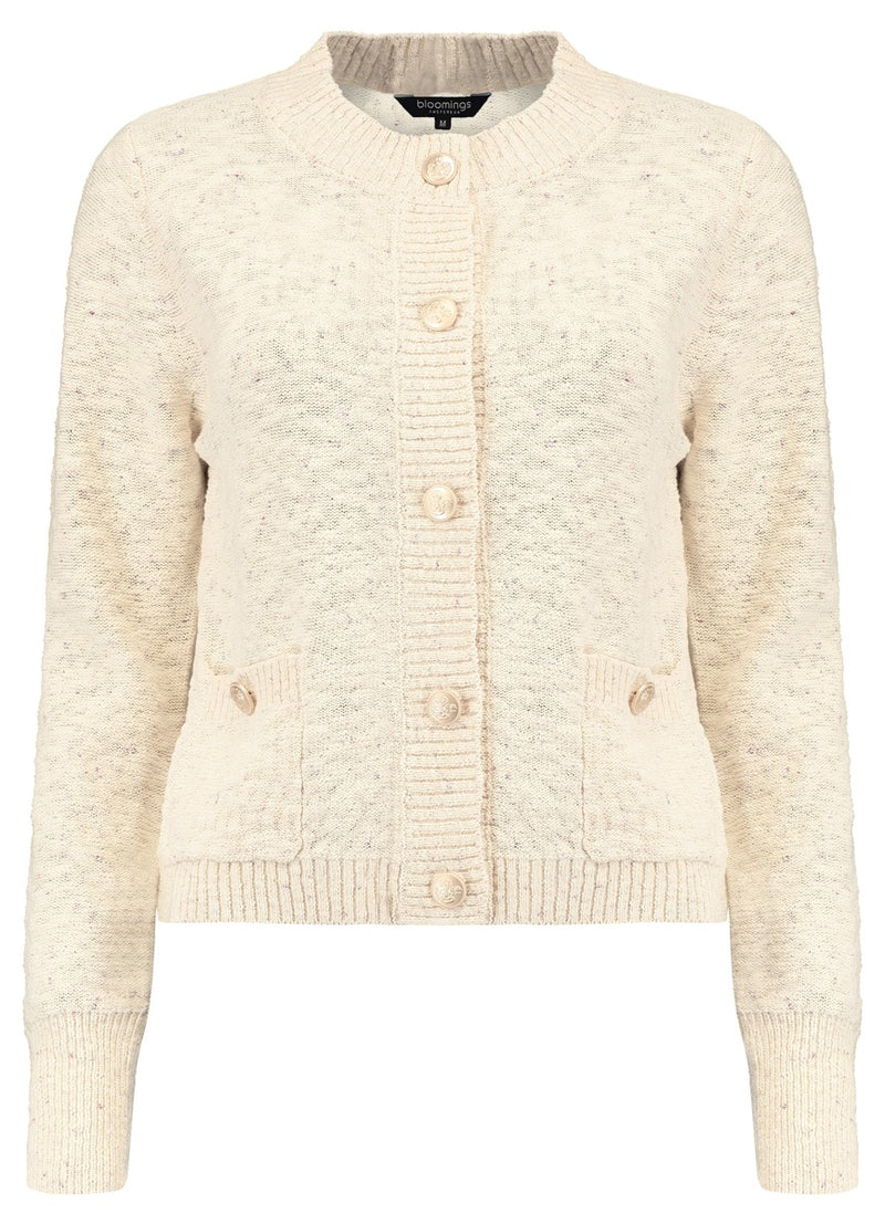 Bloomings Cardigan med rund hals Sand