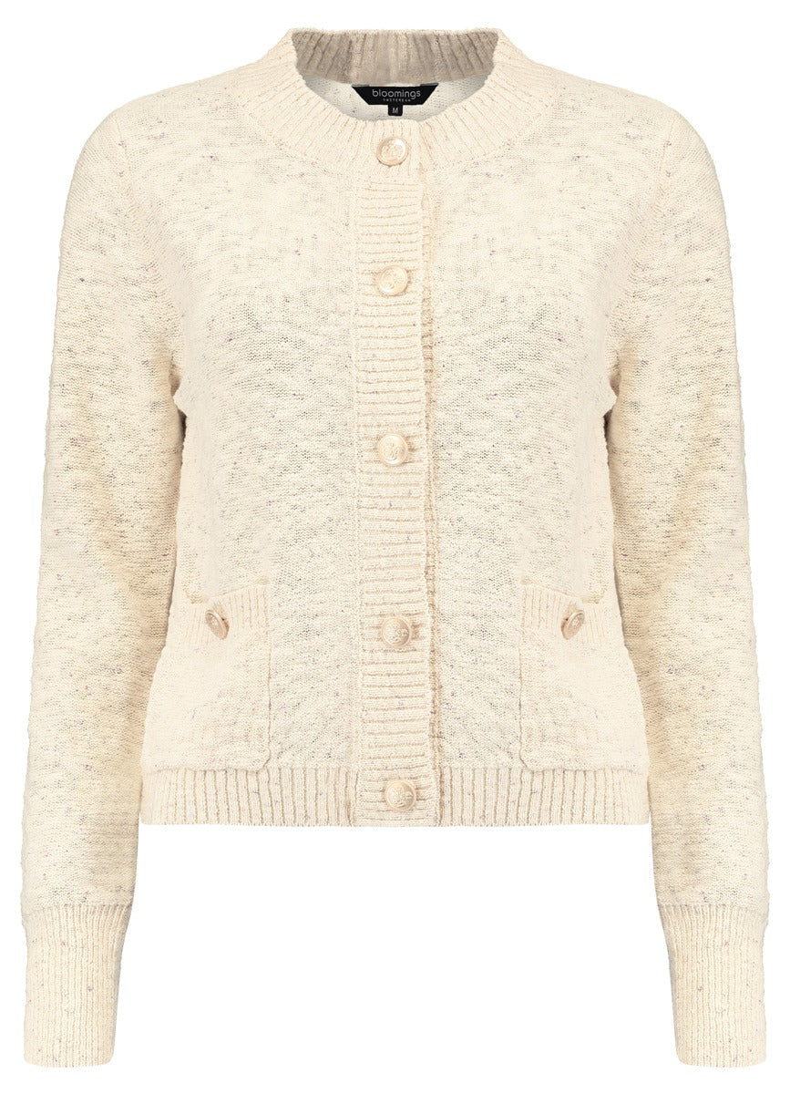 Bloomings Cardigan med rund hals Sand