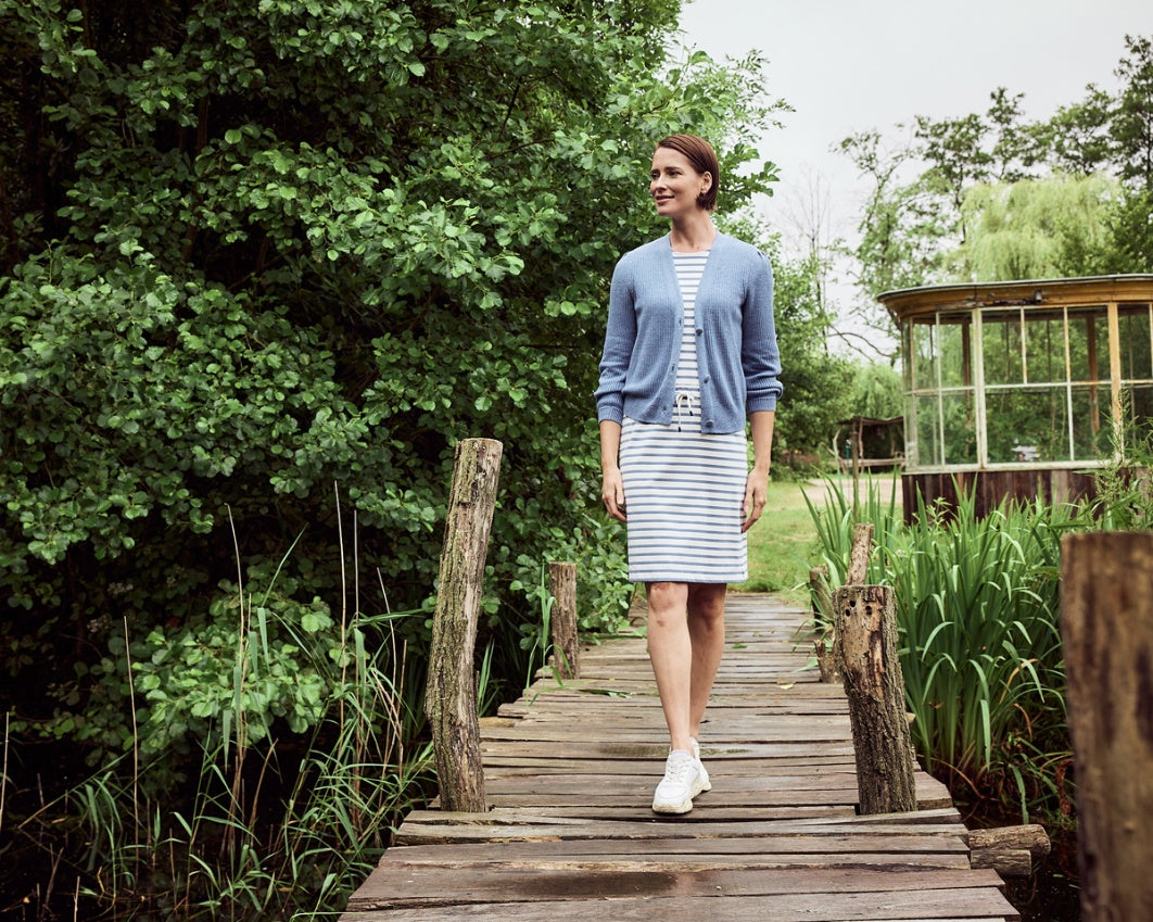 Bloomings Kofta V-Ringad Jeansblå