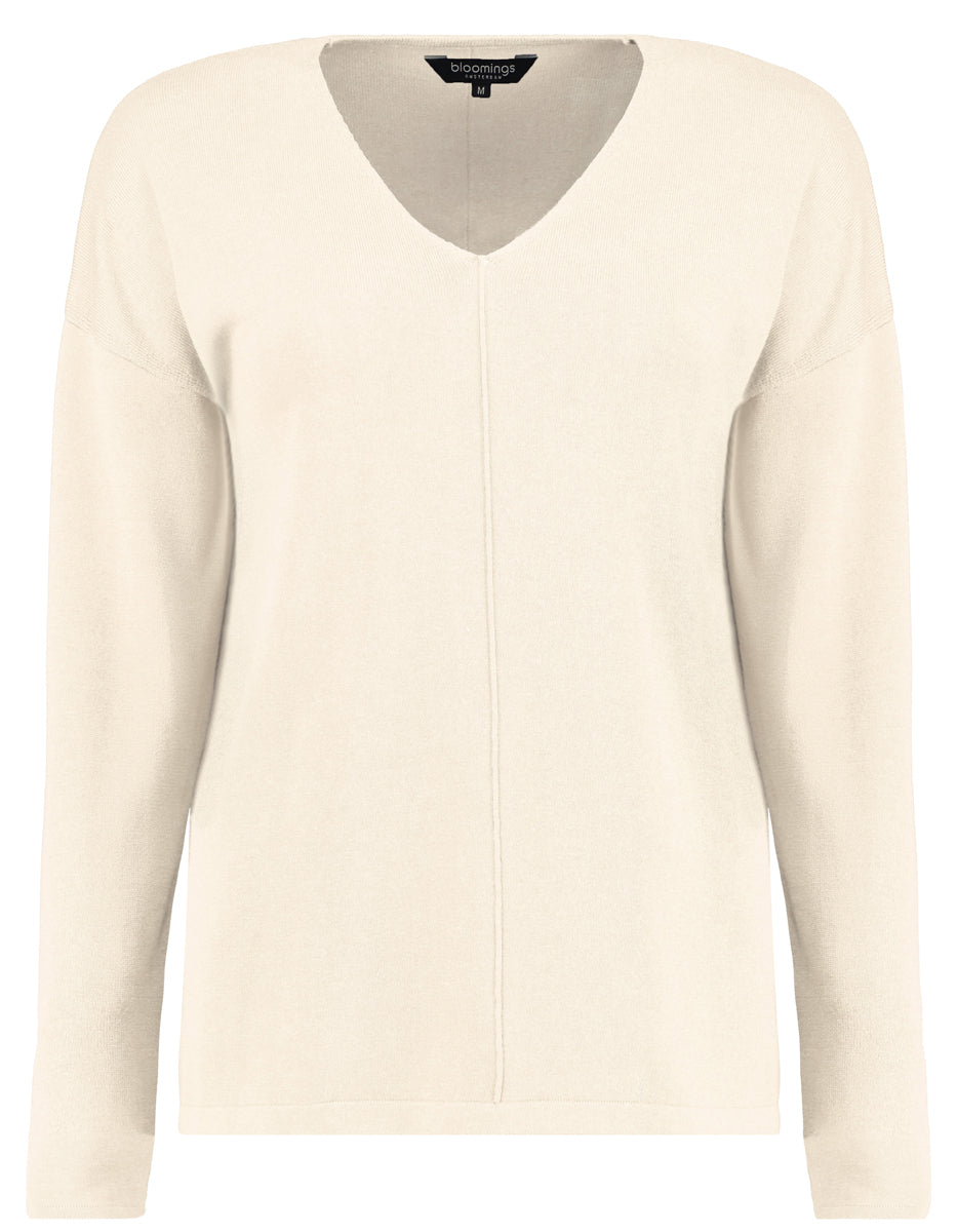 Bloomings V-Ringad Tröja Beige