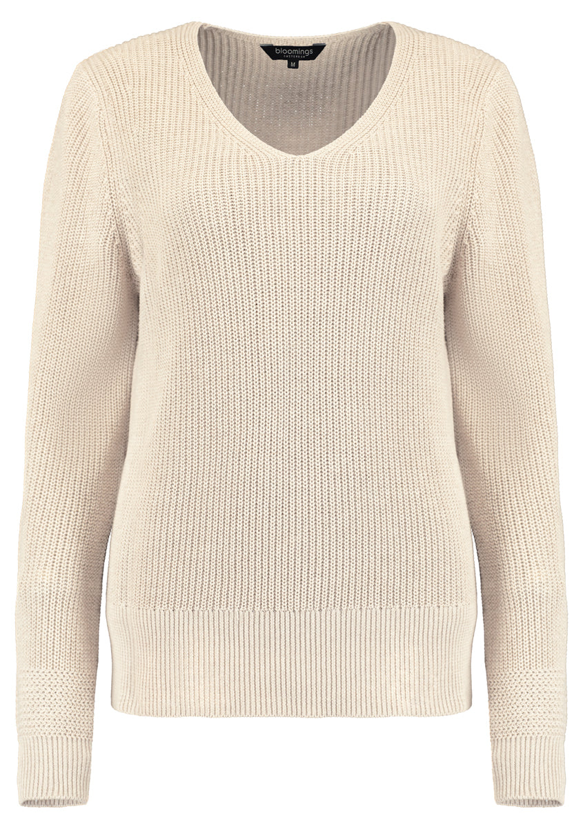 Bloomings V-Ringad Tröja HCS Beige
