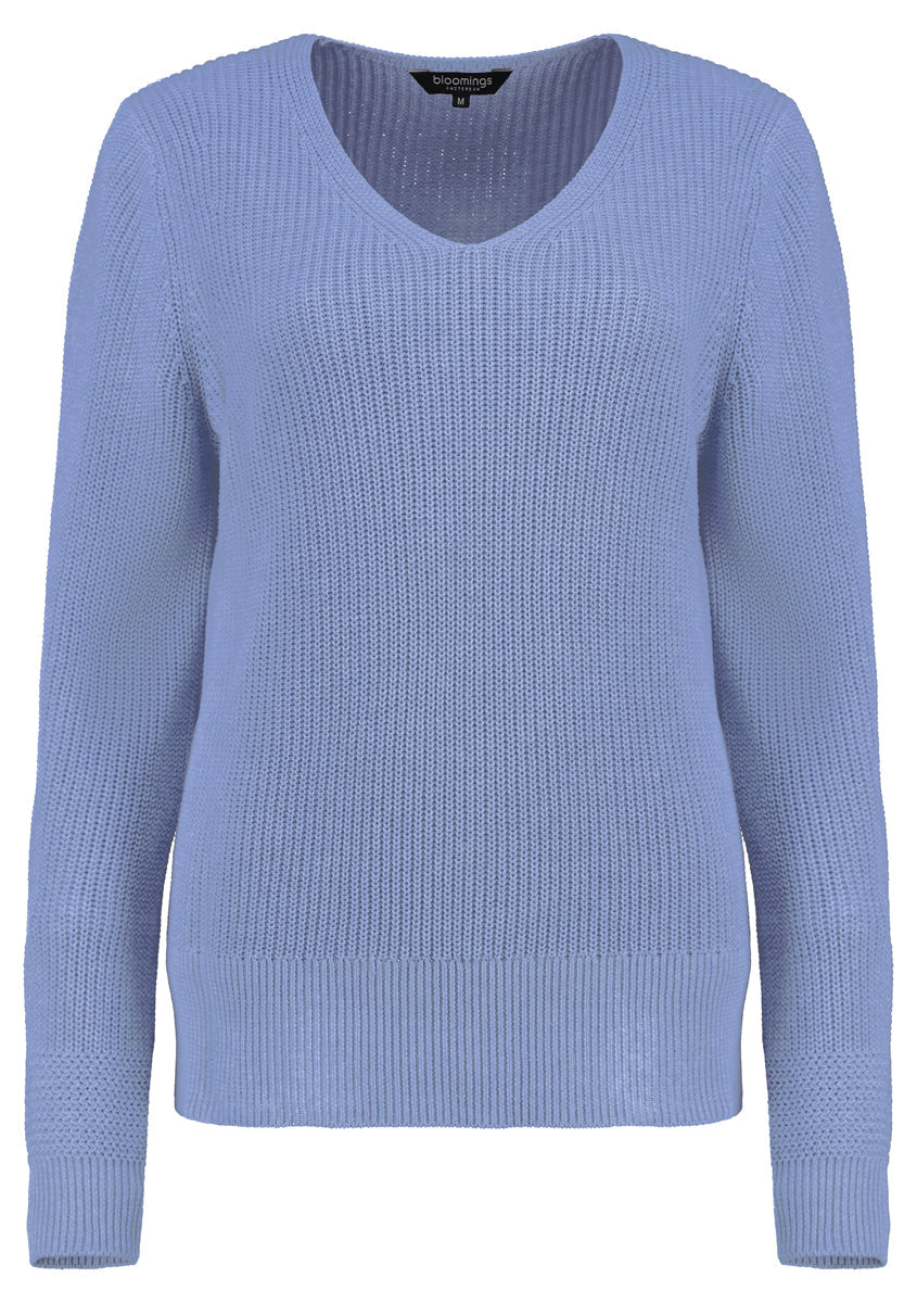 Bloomings V-Ringad Tröja HCS Jeansblå