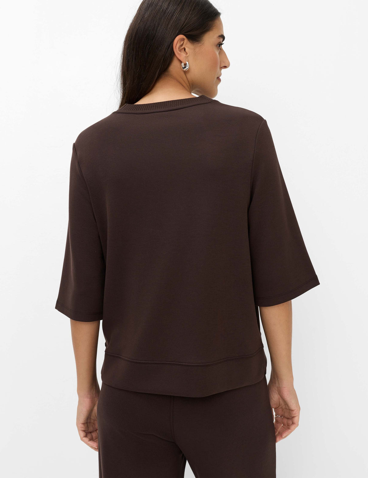 Brax BERTA M 3/4-Ärmad Sweatshirt Mörkbrun