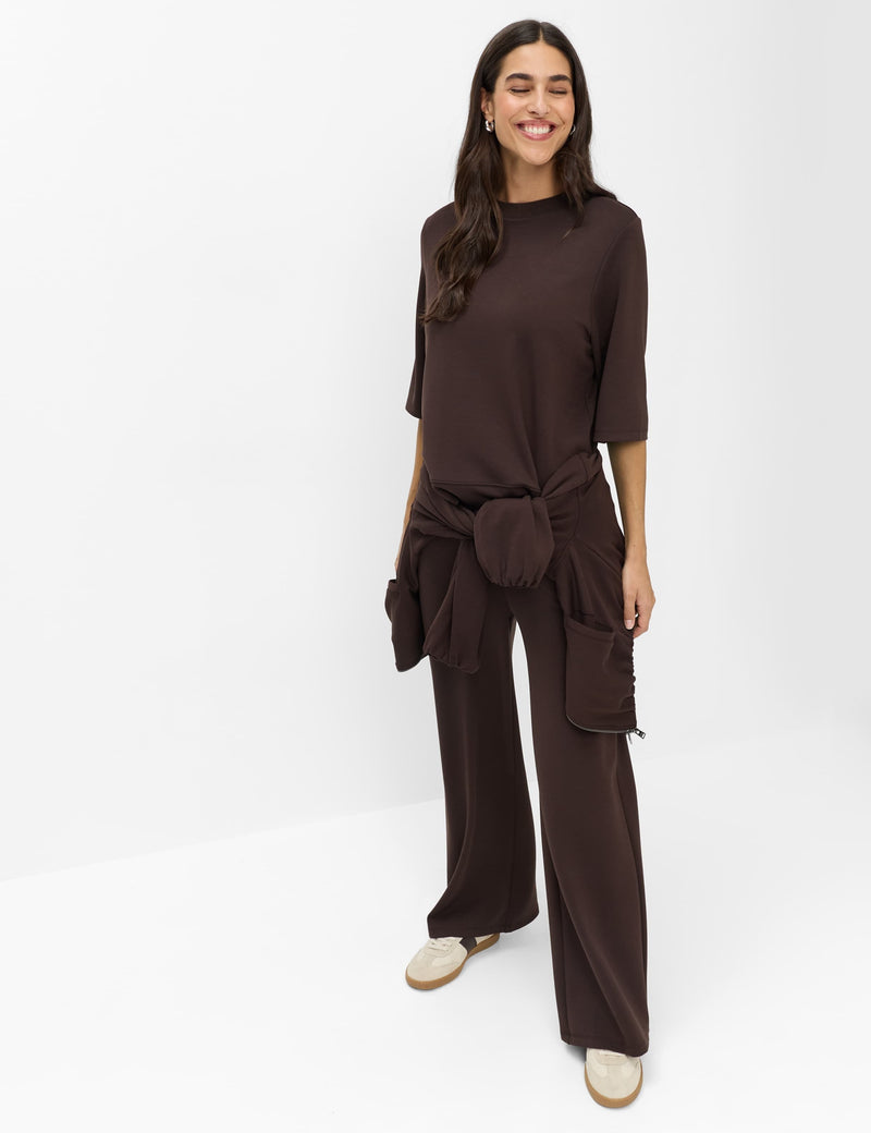 Brax BERTA M 3/4-Ärmad Sweatshirt Mörkbrun