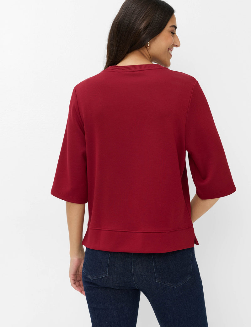 Brax BERTA M 3/4-Ärmad Sweatshirt Vinröd